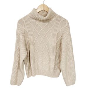 ELIE Elie Tahari Cowl neck Sweater Cableknit EUC Size Medium